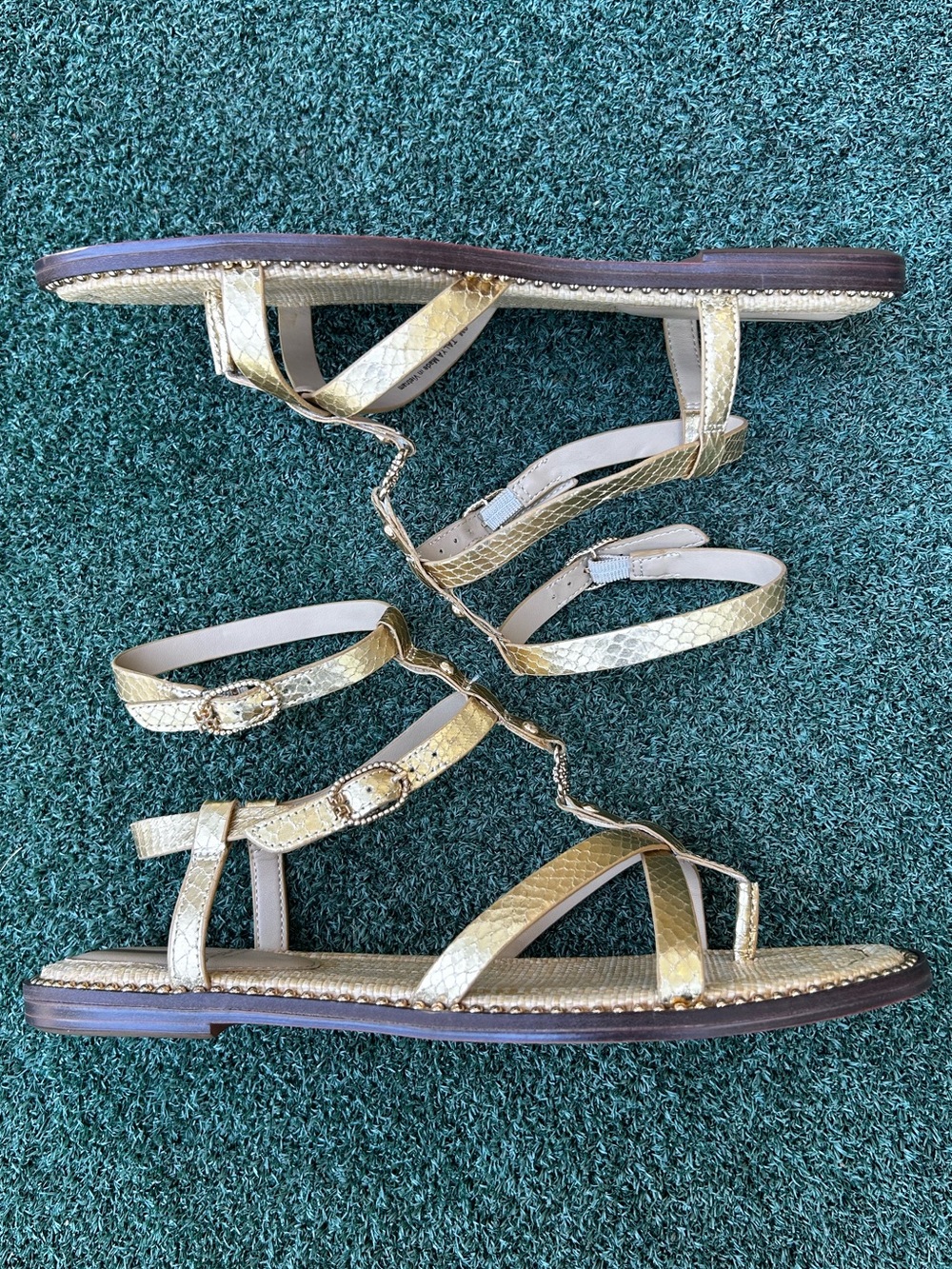 NWT Sam Edelman Talya Ankle Strap Sandal Gold 9